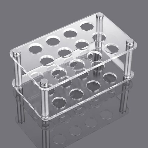 Science 12Pcs 20x150mm Glass Test Tubes with Cork Stoppers|1 Rack of Acrylic Material in Saudi Arabia