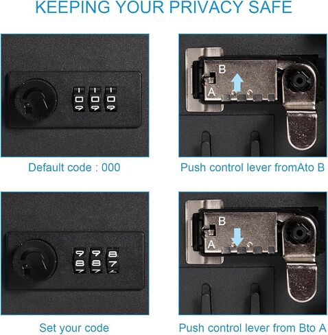 صندوق مفاتيح معدني آمن لخزانة المفاتيح من الفولاذ مع منظم مفاتيح مثبت على الحائط مع خطافات ومعرفات ملصقات المفاتيح في 10 ألوان متنوعة (أبيض، 48 قطعة) in Kuwait