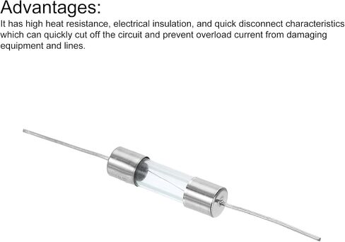 MECCANIXITY 10pcs Glass Tube Fuses, Axial-with Lead Wire 5x20mm 6.3A 250V for Replacing or Repairing Many Home Electronics (F6.3A) in Saudi Arabia