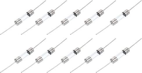 MECCANIXITY 10pcs Glass Tube Fuses, Axial-with Lead Wire 5x20mm 6.3A 250V for Replacing or Repairing Many Home Electronics (F6.3A) in Saudi Arabia