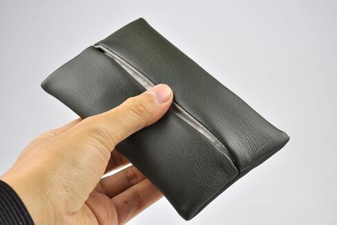 ThingIs - حامل مناديل الجيب للمحفظة، حامل مناديل السفر من جلد البولي يوريثان لمناديل Go Pack (أخضر الغابة) in Kuwait