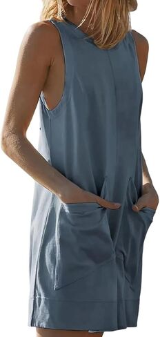 Women's Overalls Casual Summer Fashion Rompers Loose Short Bib Jumpsuits with Pockets in Saudi Arabia