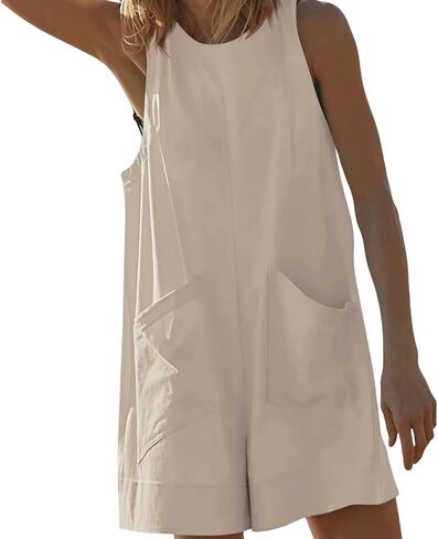 Women's Overalls Casual Summer Fashion Rompers Loose Short Bib Jumpsuits with Pockets in Saudi Arabia