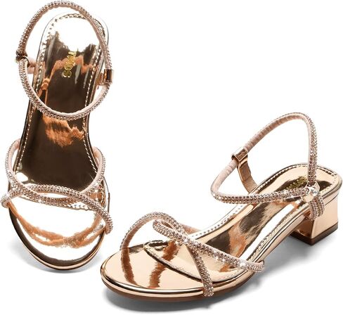 Girls Sandals Low Heels Girl Dress Shoes Open Toe Flower Girl Wedding Party for Toddler Little Big Kid in Kuwait