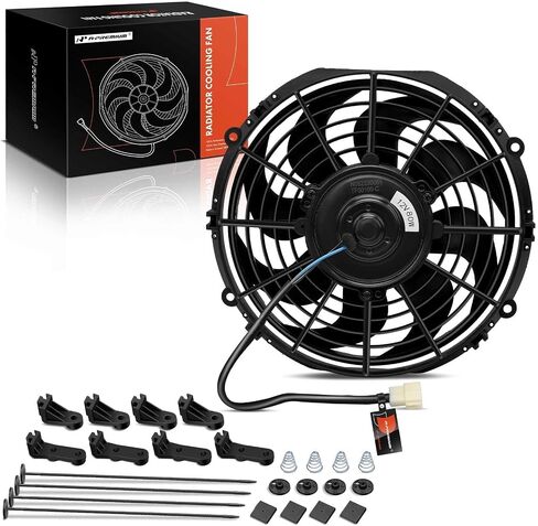 A-Premium 6.5'' 6.5 inch Slim Fan Pull Universal Electric Radiator Cooling Fan Assembly, 12V 80W with Mount Kit in Saudi Arabia