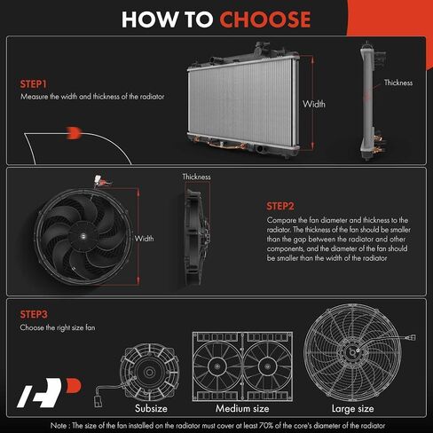 A-Premium 6.5'' 6.5 inch Slim Fan Pull Universal Electric Radiator Cooling Fan Assembly, 12V 80W with Mount Kit in Saudi Arabia