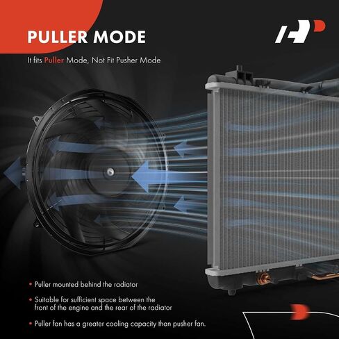A-Premium 6.5'' 6.5 inch Slim Fan Pull Universal Electric Radiator Cooling Fan Assembly, 12V 80W with Mount Kit in Saudi Arabia