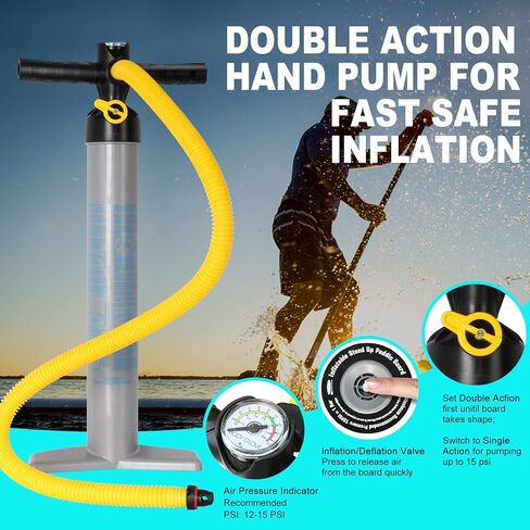 لوح تجديف قابل للنفخ مقاس 10'2×34×6 بوصة، لوح تجديف عريض ومضاد للانزلاق مع ملحقات متينة بما في ذلك المضخة، مجداف قابل للتعديل من 3 قطع، مقود سفلي للبالغين والشباب in Kuwait