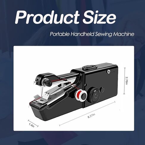 Black Handheld Sewing Machine, Mini Portable Electric Sewing Machine for Adult, Easy to Use and Fast Stitch Suitable for Clothes,Fabrics, DIY Home Travel in Kuwait
