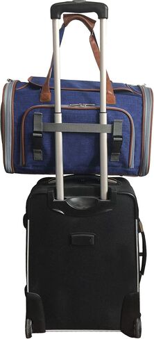 Mr. Peanut's Expandable Airline Approved Soft Sided Pet Carrier, Low Profile Gold Series Tote, Premium Brand Self Locking Zippers, Plush Faux Fleece Bedding with a Sturdy Plywood Base (Deja Blue) in Saudi Arabia