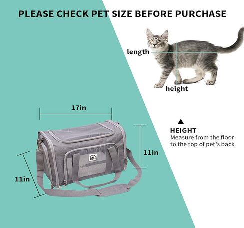 حقيبة حمل الحيوانات الأليفة من Peteeza Furry® للكلاب والقطط، حقيبة حمل للكلاب والقطط الصغيرة، حاملة الكلاب المعتمدة من شركة الطيران للسفر، حقيبة حمل القطط ذات التحميل العلوي، حقيبة سفر ناعمة للحيوانات الأليفة. in Saudi Arabia