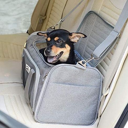 حقيبة حمل الحيوانات الأليفة من Peteeza Furry® للكلاب والقطط، حقيبة حمل للكلاب والقطط الصغيرة، حاملة الكلاب المعتمدة من شركة الطيران للسفر، حقيبة حمل القطط ذات التحميل العلوي، حقيبة سفر ناعمة للحيوانات الأليفة. in Saudi Arabia