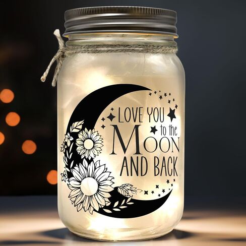 Mason Jar Lights Decor - Valentines Day Gifts for Her, Wife, Girlfriend, Couple & Birthday Gifts for Women, Girl, Kids, Mom, Daughter, Bestie, Friends, Soul Sister - 10 LEDs Home Decorations in Saudi Arabia