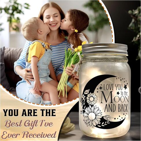 Mason Jar Lights Decor - Valentines Day Gifts for Her, Wife, Girlfriend, Couple & Birthday Gifts for Women, Girl, Kids, Mom, Daughter, Bestie, Friends, Soul Sister - 10 LEDs Home Decorations in Saudi Arabia