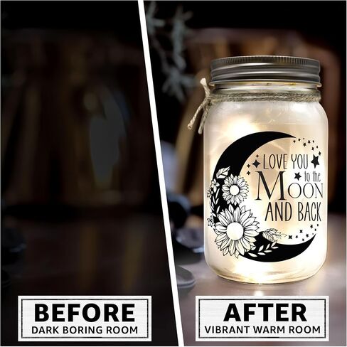 Mason Jar Lights Decor - Valentines Day Gifts for Her, Wife, Girlfriend, Couple & Birthday Gifts for Women, Girl, Kids, Mom, Daughter, Bestie, Friends, Soul Sister - 10 LEDs Home Decorations in Saudi Arabia