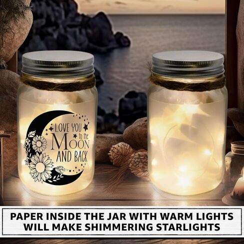 Mason Jar Lights Decor - Valentines Day Gifts for Her, Wife, Girlfriend, Couple & Birthday Gifts for Women, Girl, Kids, Mom, Daughter, Bestie, Friends, Soul Sister - 10 LEDs Home Decorations in Saudi Arabia