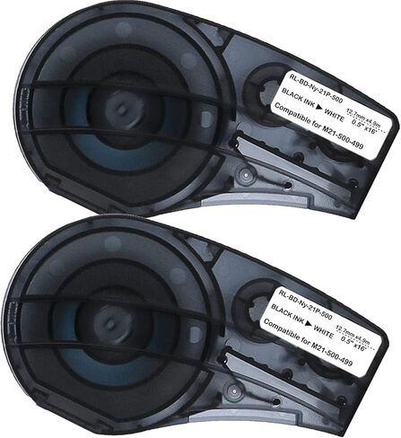 شريط بديل متوافق مع M21-500-499-TB-أسود على أبيض 1/2 بوصة قماش نايلون عالي الالتصاق - طول 16 بوصة - عرض 0.5 بوصة - عبوتان in Kuwait