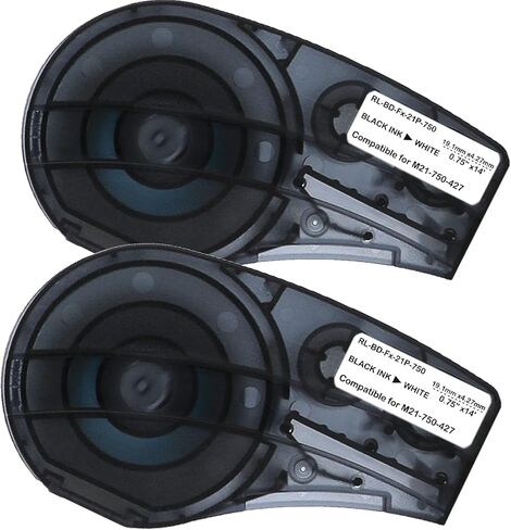 شريط بديل متوافق مع M21-750-427-أسود على أبيض 0.75 بوصة فينيل ذاتي التصفيح - طول 35.56 سم - عرض 0.75 بوصة - عبوتان in Kuwait