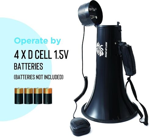 Bullhorn Megaphone with Siren & Volume Control/Recorder - Waterproof 15W Reliable and Consistent Performance, 200-sec Voice Recording with Maximum Range 1093Yards in Saudi Arabia