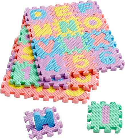 180 قطعة من السجادة الإسفنجية الصغيرة الملونة المتشابكة للحروف الأبجدية والأرقام، مكعبات ألغاز صغيرة مبتكرة لأرضية المنزل الصغير، ديكور in Kuwait