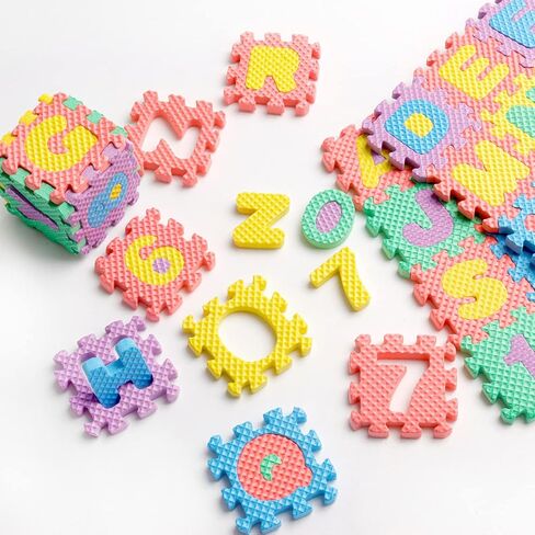 180 قطعة من السجادة الإسفنجية الصغيرة الملونة المتشابكة للحروف الأبجدية والأرقام، مكعبات ألغاز صغيرة مبتكرة لأرضية المنزل الصغير، ديكور in Kuwait