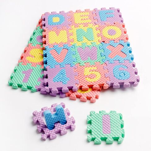 180 قطعة من السجادة الإسفنجية الصغيرة الملونة المتشابكة للحروف الأبجدية والأرقام، مكعبات ألغاز صغيرة مبتكرة لأرضية المنزل الصغير، ديكور in Kuwait