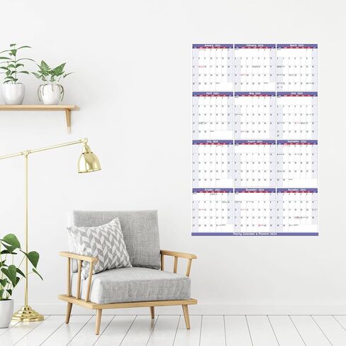 2024-2025 Dry Erase Calendar – Large Yearly Wall calendar, 38.2'' x 25.2'', 2-Side Reversible Calendar, Vertical/Horizontal, Jul.2024 – Jun.2025, Grey in Saudi Arabia