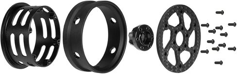 TRX4 1.9 Inch beadlock Wheels,4PCS Crawler Carbon Fiber Wheels Rims for 1/10 RC Crawler Cheater Rigs Capra SCX10 TRX4 TF2 Gmade R1 Element Enduro 1.9S DIY(black B) in Saudi Arabia