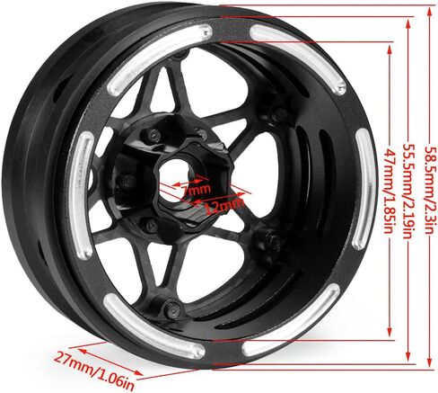 TRX4 1.9 Inch beadlock Wheels,4PCS Crawler Carbon Fiber Wheels Rims for 1/10 RC Crawler Cheater Rigs Capra SCX10 TRX4 TF2 Gmade R1 Element Enduro 1.9S DIY(black B) in Saudi Arabia