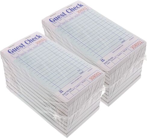 دفاتر شيكات الضيوف للخوادم 20 كتابًا (1000 ورقة) - ورق سميك ومقاوم للنزيف | جزء واحد من مفكرة النادلة الورقية الخضراء مع إيصال الضيف | كتب الخادم للنادلة in Kuwait
