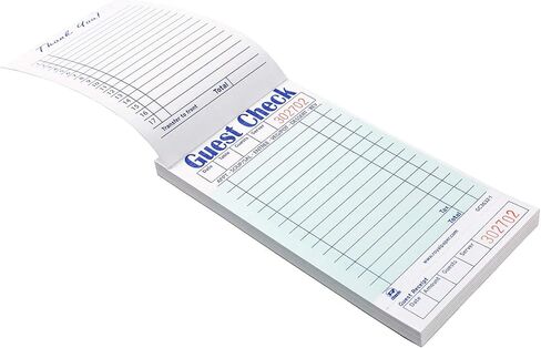 دفاتر شيكات الضيوف للخوادم 20 كتابًا (1000 ورقة) - ورق سميك ومقاوم للنزيف | جزء واحد من مفكرة النادلة الورقية الخضراء مع إيصال الضيف | كتب الخادم للنادلة in Kuwait