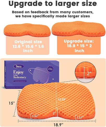 Anti Slip Kayak Gel Seat Cushion, Waterproof Large & Thick Kayak Seat Pad for it in Kayak Chair, Boat Canoe Rowing Stadium Pad Kayak Accessories for Fishing Kayak in Saudi Arabia