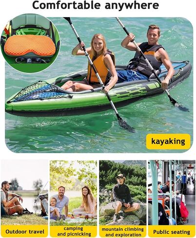 Anti Slip Kayak Gel Seat Cushion, Waterproof Large & Thick Kayak Seat Pad for it in Kayak Chair, Boat Canoe Rowing Stadium Pad Kayak Accessories for Fishing Kayak in Saudi Arabia