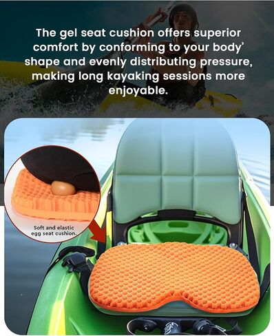 Anti Slip Kayak Gel Seat Cushion, Waterproof Large & Thick Kayak Seat Pad for it in Kayak Chair, Boat Canoe Rowing Stadium Pad Kayak Accessories for Fishing Kayak in Saudi Arabia