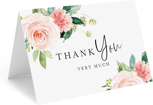 مجموعات Bliss الأزهار بطاقات الشكر، 25 حزمة، 4x6، نمط بوهو، وشملت المظاريف in Kuwait