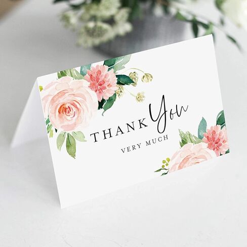 مجموعات Bliss الأزهار بطاقات الشكر، 25 حزمة، 4x6، نمط بوهو، وشملت المظاريف in Kuwait