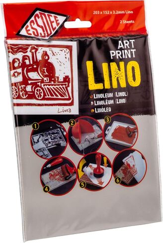 ESSDEE Soft Rubber Grey Carving Blocks - Stamp Making, Block Printing, Print Making Lino Carve - 4" x 6" Inches - Pack of 2 in Saudi Arabia