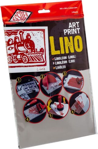ESSDEE Soft Rubber Grey Carving Blocks - Stamp Making, Block Printing, Print Making Lino Carve - 4" x 6" Inches - Pack of 2 in Saudi Arabia