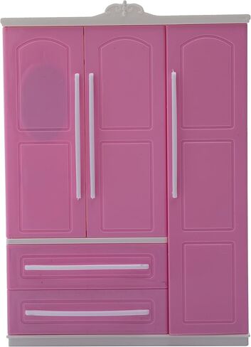 خزانة الدمى، خزانة ملابس بيت الدمى، إكسسوارات أثاث 20 قطعة، شماعات مصغرة، منظم ملابس للدمى in Kuwait