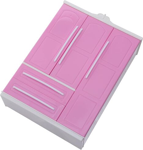 خزانة الدمى، خزانة ملابس بيت الدمى، إكسسوارات أثاث 20 قطعة، شماعات مصغرة، منظم ملابس للدمى in Kuwait