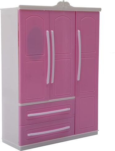 خزانة الدمى، خزانة ملابس بيت الدمى، إكسسوارات أثاث 20 قطعة، شماعات مصغرة، منظم ملابس للدمى in Kuwait