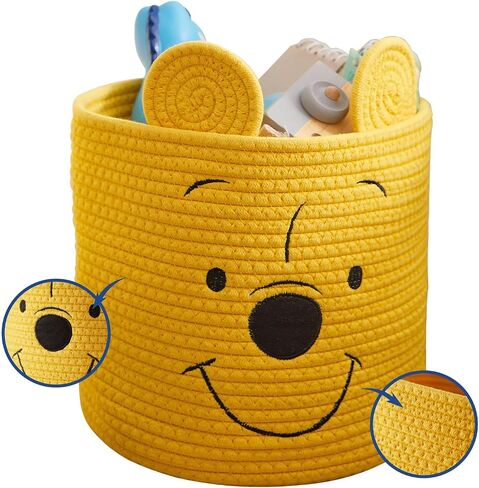 Idea Nuova Disney Winnie the Pooh Figural Rope Storage Organizer Basket, 10" H x 10" W in Saudi Arabia