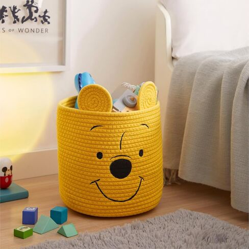 Idea Nuova Disney Winnie the Pooh Figural Rope Storage Organizer Basket, 10" H x 10" W in Saudi Arabia