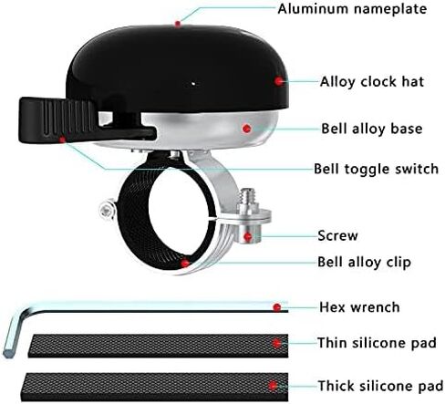 Greallthy Bike Bell Classic Bike Bells for Adults Kids, Bicycle Bell for Handlebars Adult, Loud Sound Beach Cruiser Mountain Bike Bell Accessories. in Saudi Arabia