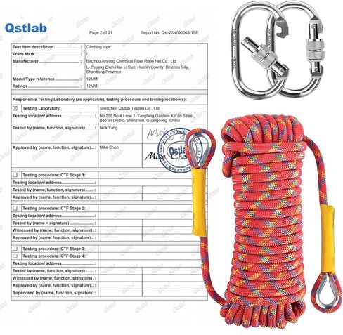 Outdoor Climbing Rope 8MM/12MM 6 Colors 1M(3.2ft)-70M(230ft), Static Rock Climbing Rope with 2 Steel Hooks, Rappelling Rope for Outdoor, Hiking Safety Escape Rope, Rescue Parachute (Black, 8mm-1m) in Saudi Arabia