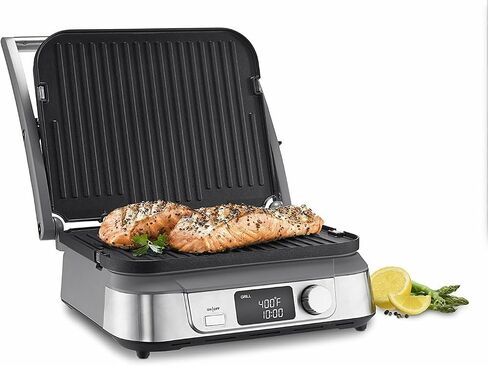 Cuisinart GR-5B Series Griddler FIVE with Two Griddler Waffle Plates and Heavy Duty Small Grill Brush Bundle (3 Items) in Saudi Arabia