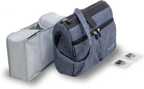 Caddy Organizer Bag, Diaper Bag with 3 Inner Compartments, Insulated Lining and Gel Packs, Shoulder Strap, Fits on Stroller (Night Black) in Saudi Arabia