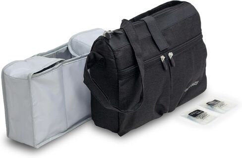 Caddy Organizer Bag, Diaper Bag with 3 Inner Compartments, Insulated Lining and Gel Packs, Shoulder Strap, Fits on Stroller (Night Black) in Saudi Arabia