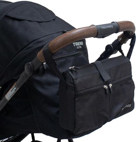 Caddy Organizer Bag, Diaper Bag with 3 Inner Compartments, Insulated Lining and Gel Packs, Shoulder Strap, Fits on Stroller (Night Black) in Saudi Arabia