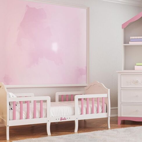 Evolur Barbie Rose 3-in-1 Toddler Bed, Pink and White in Saudi Arabia